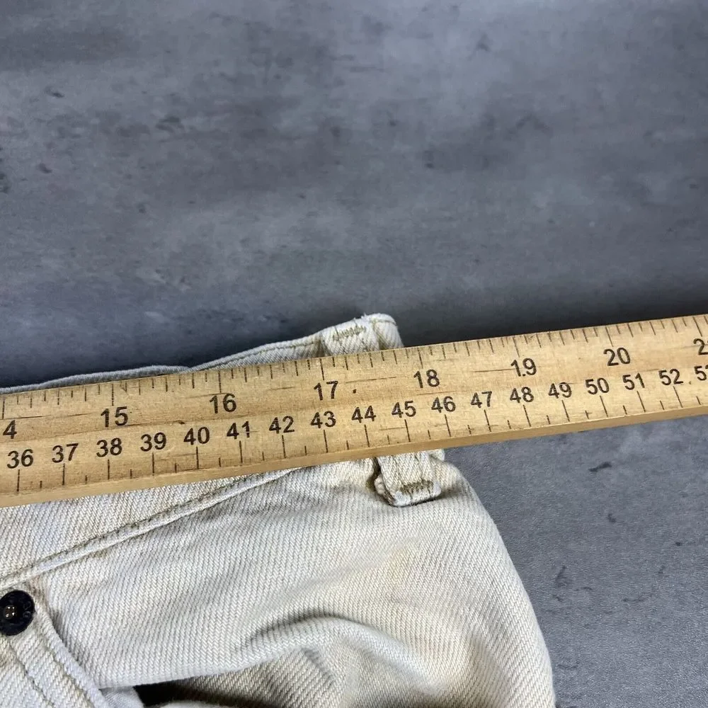 Vintage 90s Levi's 550 Khaki Jeans 38x32 Fit 35x31 Faded Denim OrangeTab Western